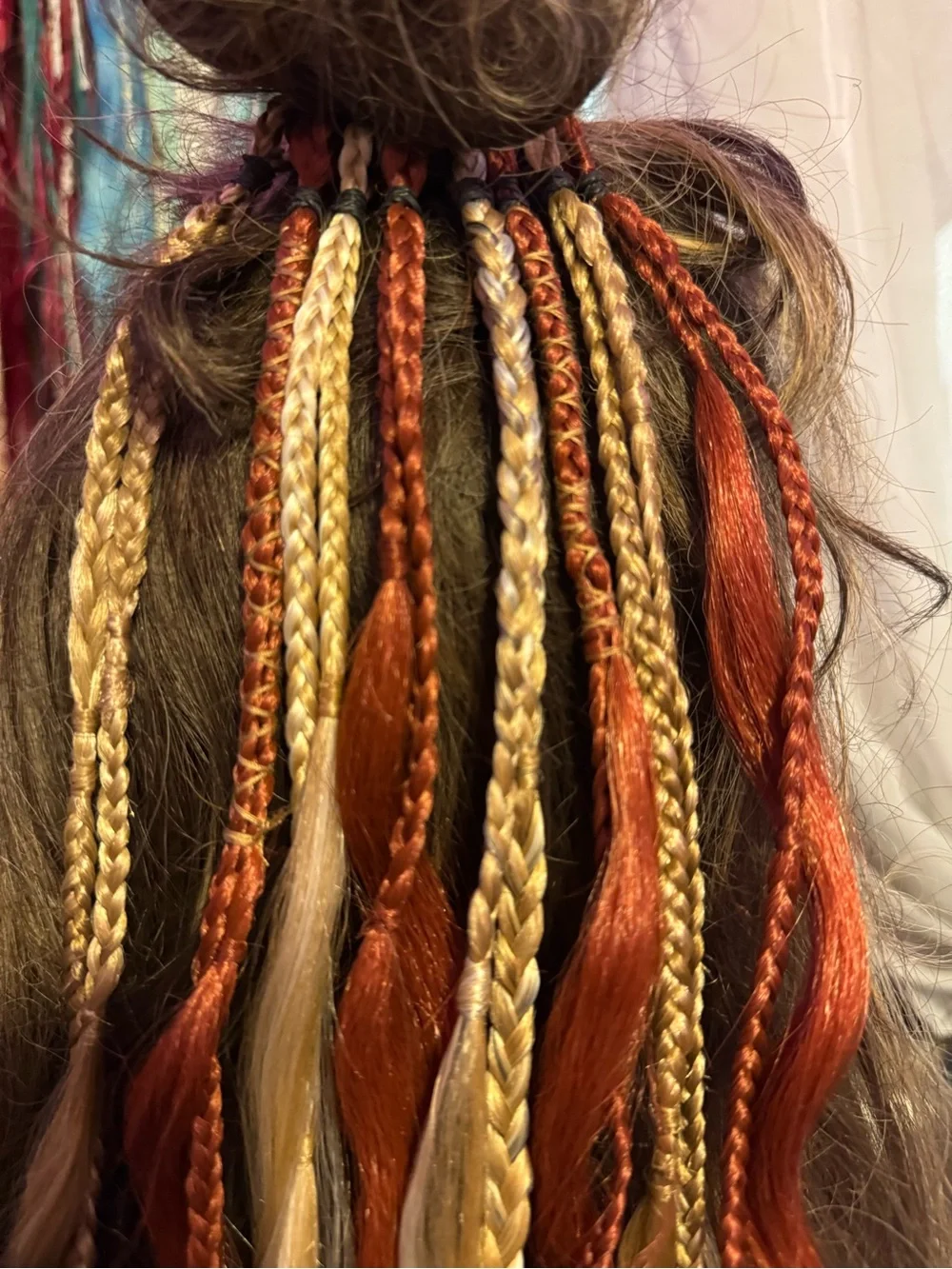 Copper Red & Blonde Braided Curly Hair Extensions - Fashion Accent